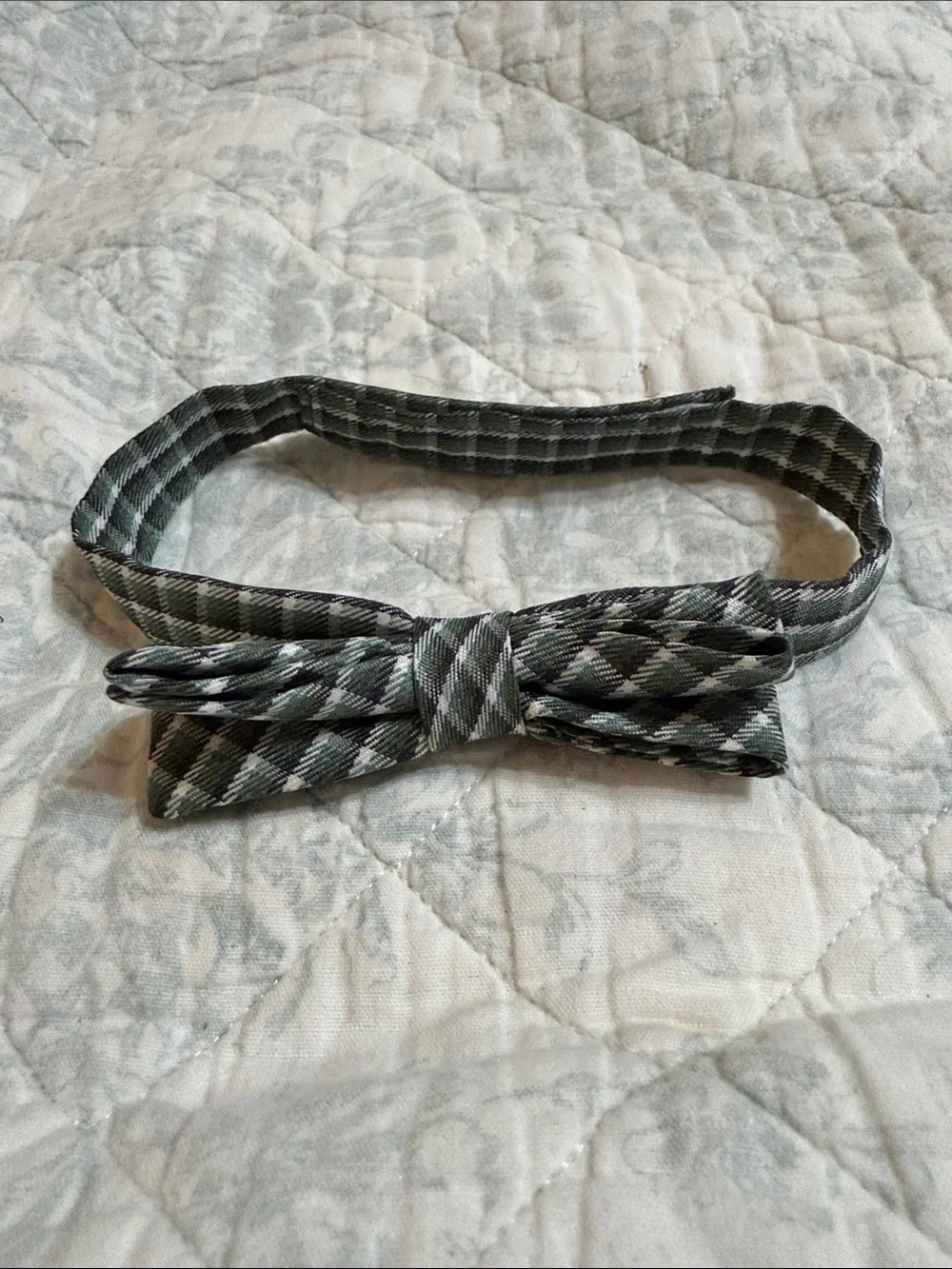 Green and Black Plaid Kids Bow Tie - Classic Adjustable Style